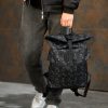 Мужской рюкзак роллтоп Sambag RollTop KZN черный принт