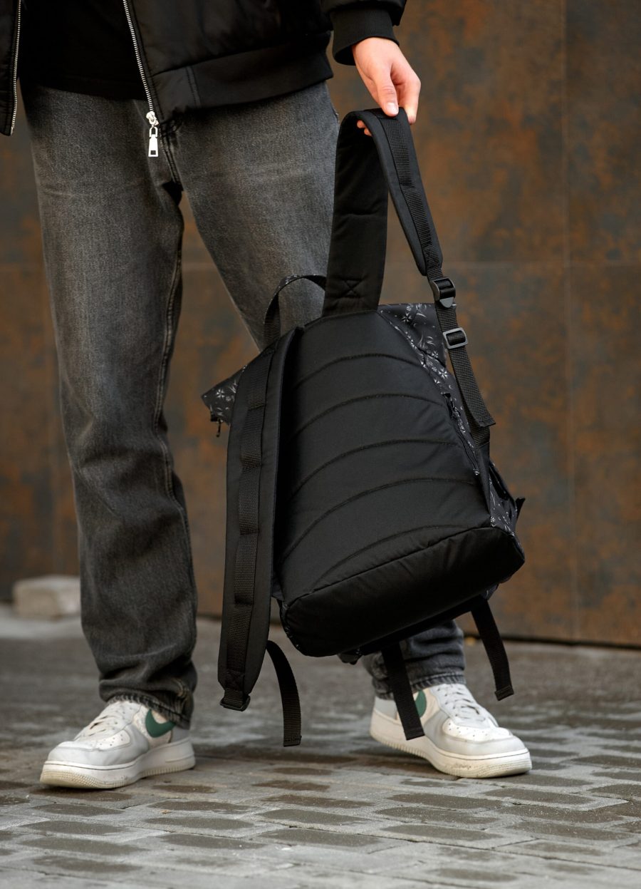 Мужской рюкзак роллтоп Sambag RollTop KZN черный принт