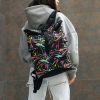 Рюкзак роллтоп жіночий Sambag RollTop KZN з принтом чорний
