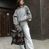 Рюкзак роллтоп жіночий Sambag RollTop KZN з принтом чорний