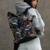 Рюкзак роллтоп жіночий Sambag RollTop KZN з принтом чорний