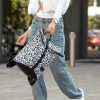 Рюкзак роллтоп жіночий Sambag RollTop KZN принт білий з чорним