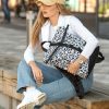 Рюкзак роллтоп жіночий Sambag RollTop KZN принт білий з чорним
