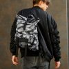 Рюкзак роллтоп чоловічий Sambag RollTop KZN принт білий з чорним