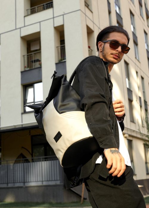 Мужской рюкзак роллтоп Sambag RollTop X черный с серым