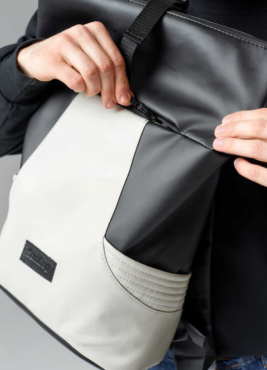 Рюкзак роллтоп чоловічий Sambag RollTop X чорний із сірим