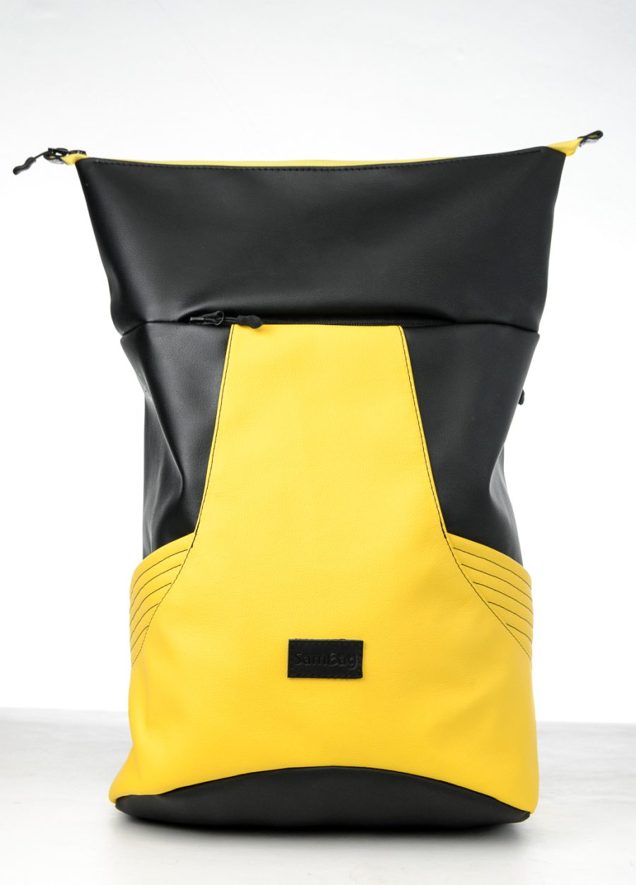 Женский рюкзак роллтоп Sambag RollTop X черный с желтым
