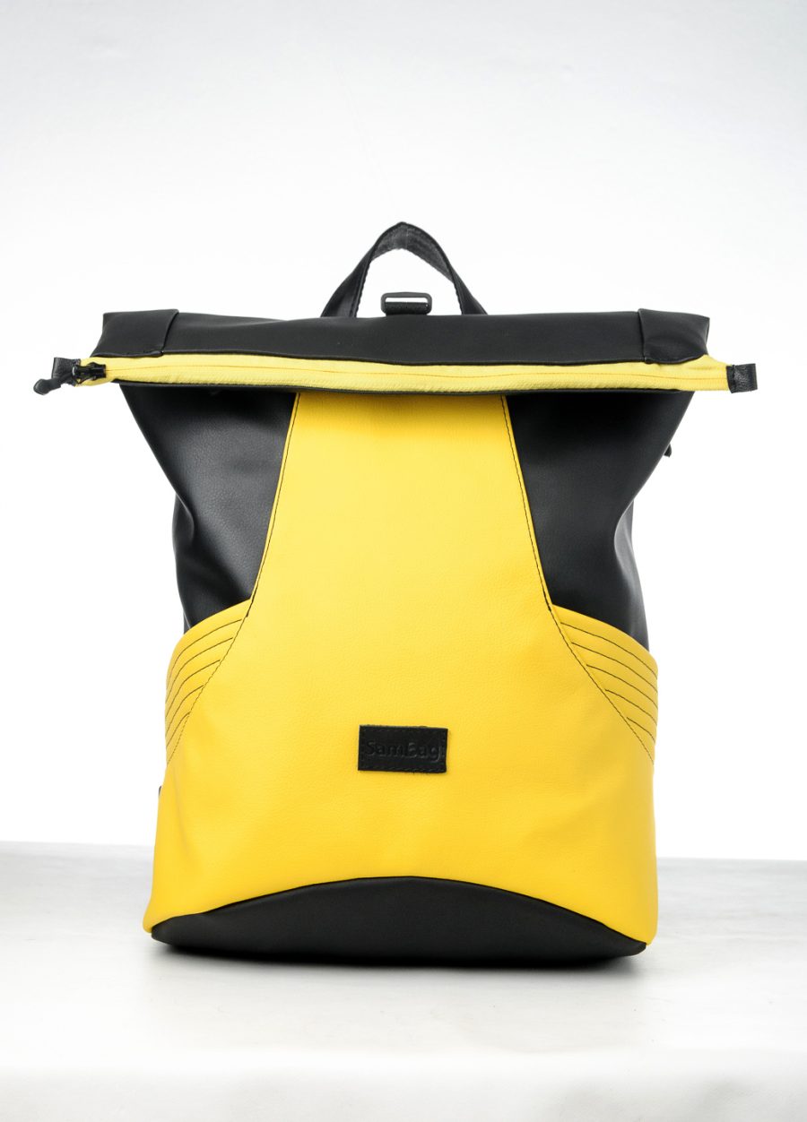 Женский рюкзак роллтоп Sambag RollTop X черный с желтым