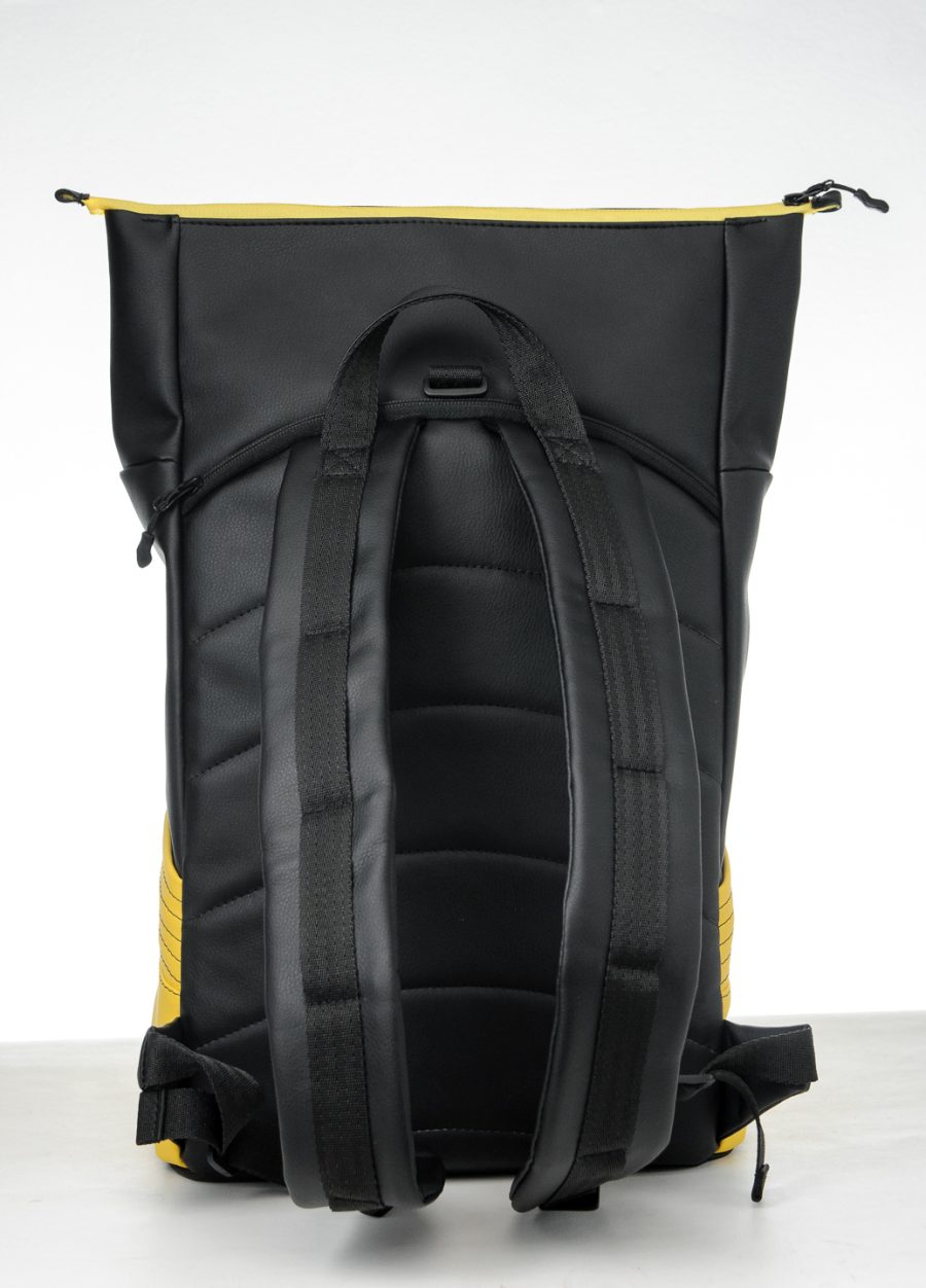 Женский рюкзак роллтоп Sambag RollTop X черный с желтым