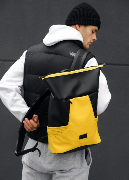 Мужской рюкзак роллтоп Sambag RollTop X черный с желтым