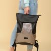 Рюкзак роллтоп жіночий Sambag RollTop MQN чорний зі срібним