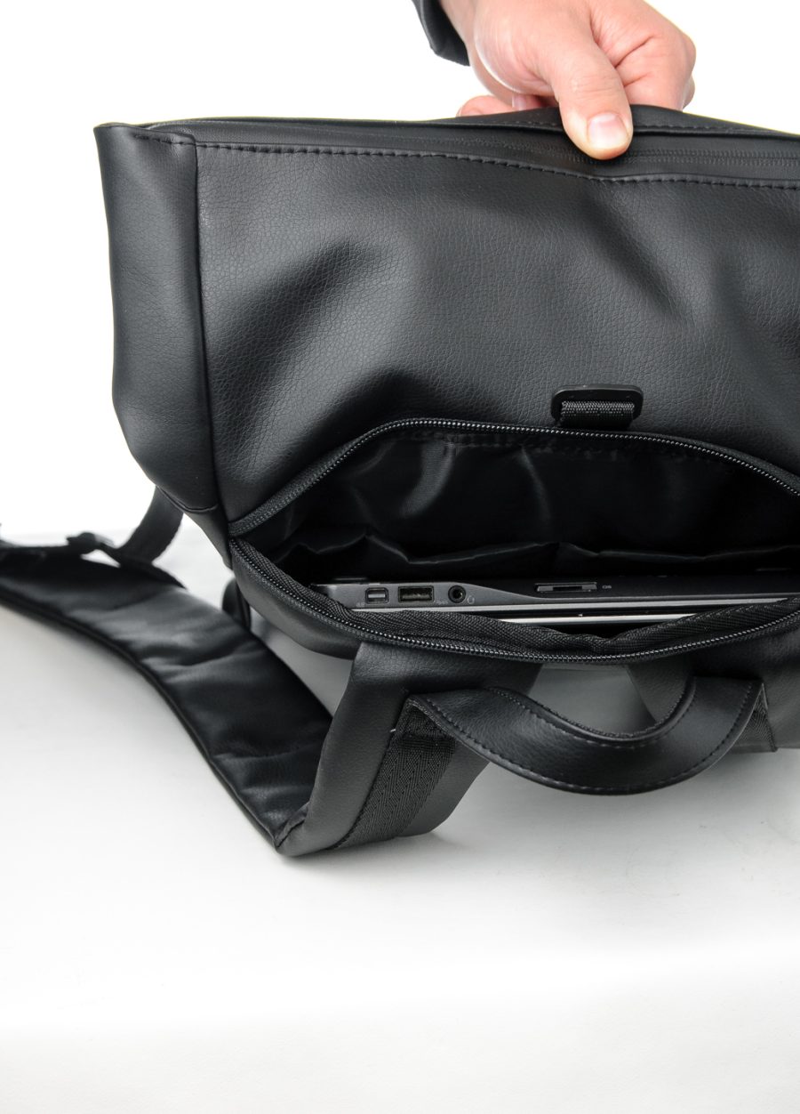 Рюкзак роллтоп жіночий Sambag RollTop MQN чорний зі срібним