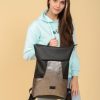 Рюкзак роллтоп жіночий Sambag RollTop MQN чорний зі срібним