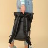 Рюкзак роллтоп жіночий Sambag RollTop MQN чорний зі срібним