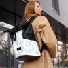 Рюкзак роллтоп жіночий Sambag RollTop X чорно-білий з принтом