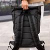 Рюкзак роллтоп жіночий Sambag RollTop X чорно-білий з принтом