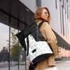 Рюкзак роллтоп жіночий Sambag RollTop X чорно-білий з принтом