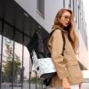 Рюкзак роллтоп жіночий Sambag RollTop X чорно-білий з принтом