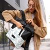 Рюкзак роллтоп жіночий Sambag RollTop X чорно-білий з принтом