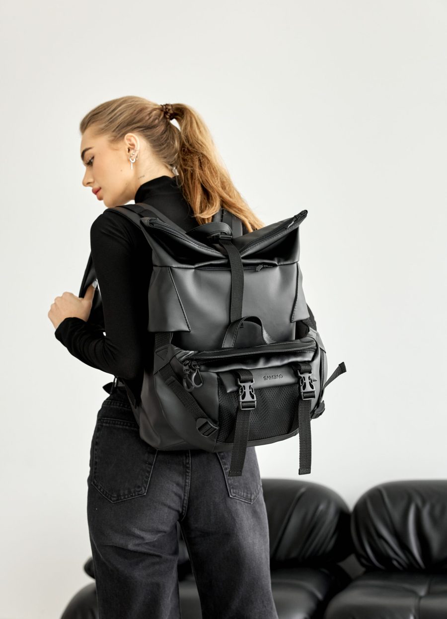 Рюкзак роллтоп жіночий Sambag RollTop Double чорний
