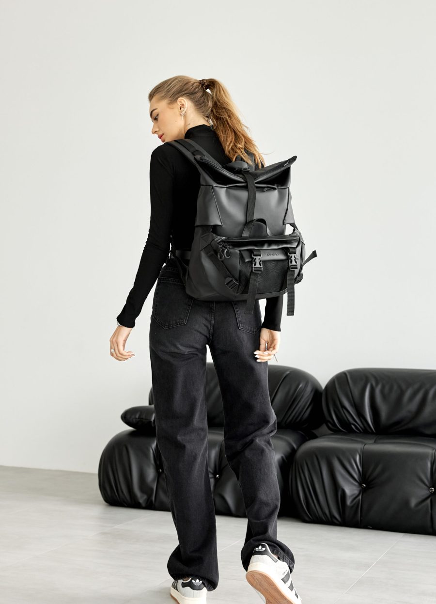 Рюкзак роллтоп жіночий Sambag RollTop Double чорний
