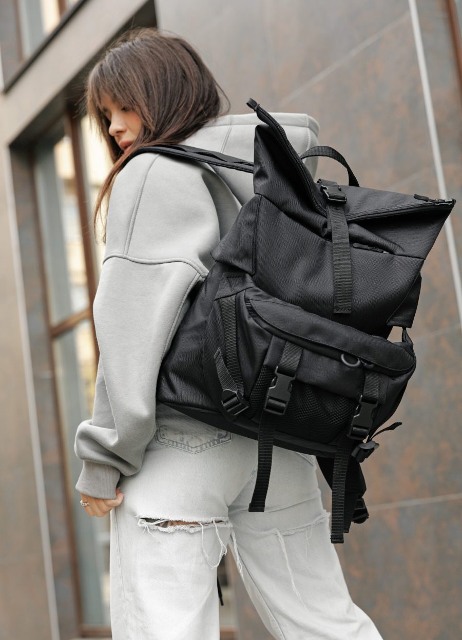 Рюкзак жіночий роллтоп Sambag RollTop Double чорний