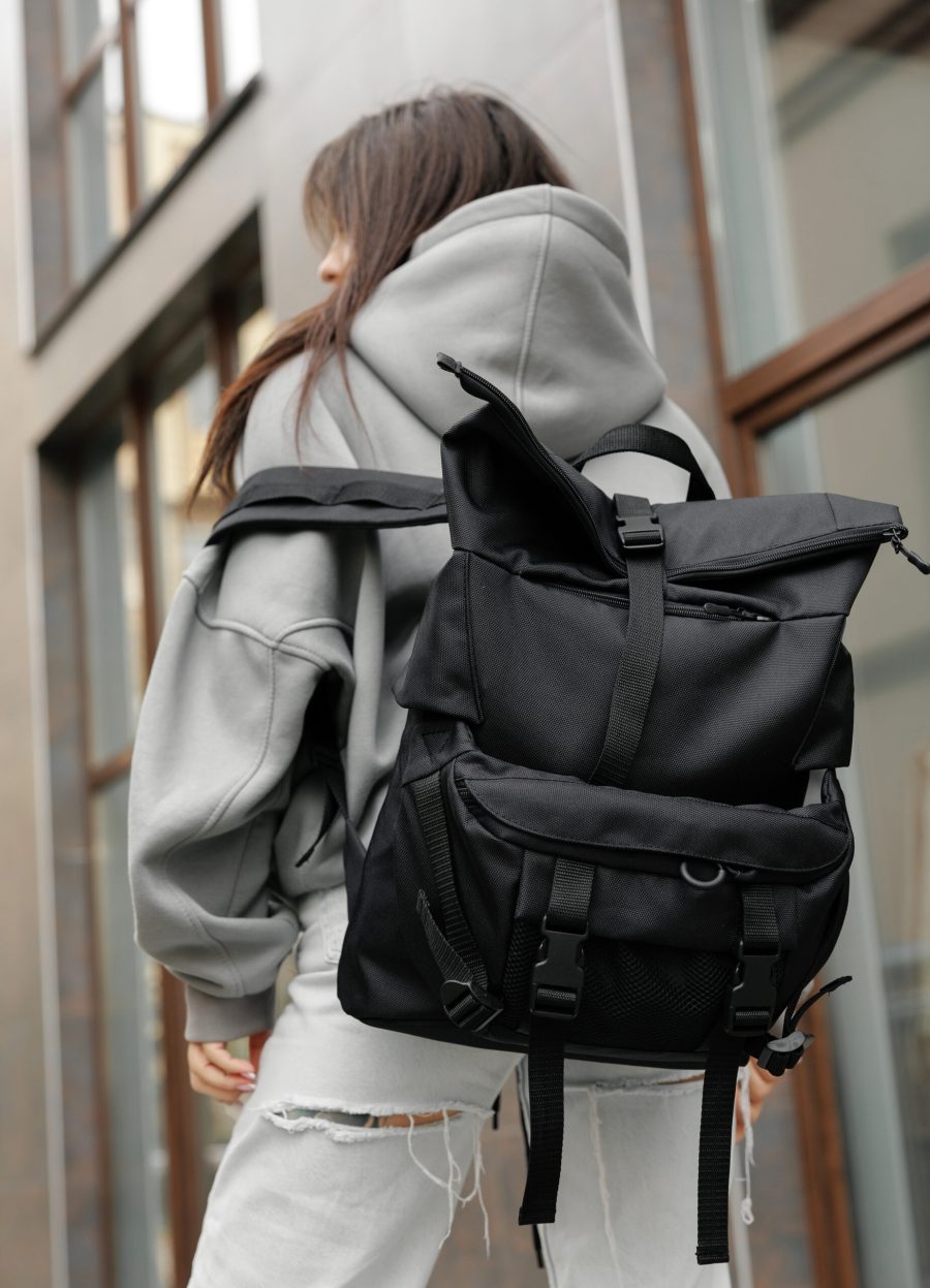 Рюкзак жіночий роллтоп Sambag RollTop Double чорний