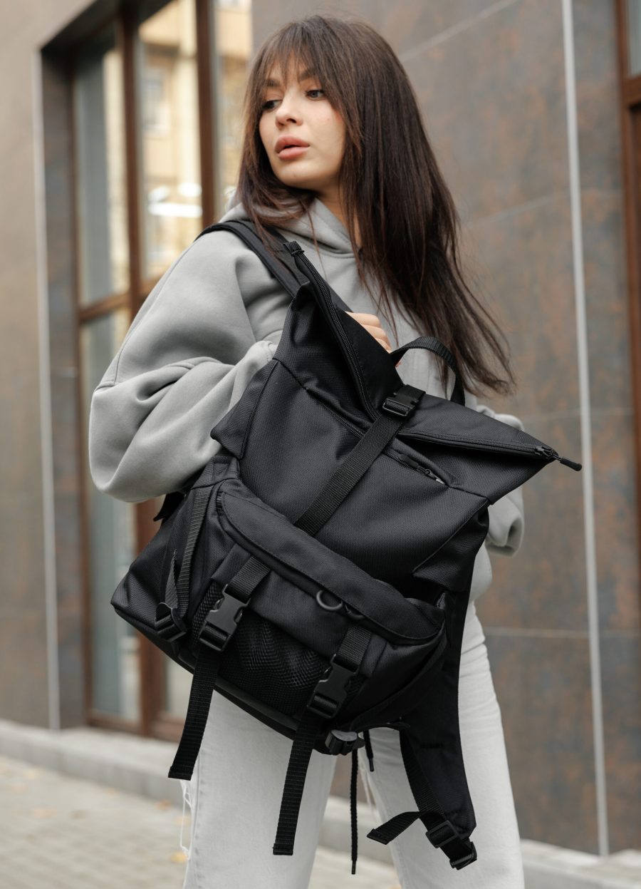 Рюкзак жіночий роллтоп Sambag RollTop Double чорний