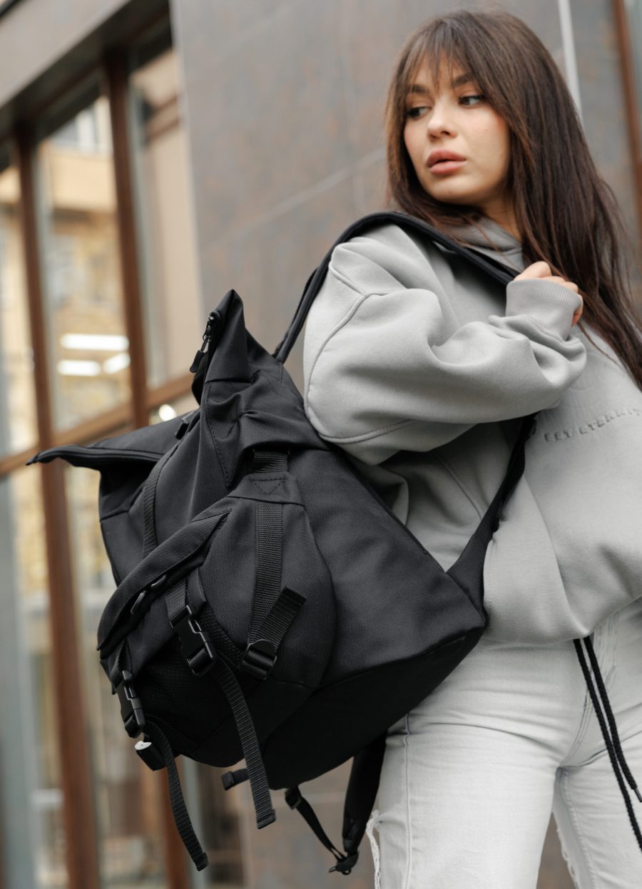 Рюкзак жіночий роллтоп Sambag RollTop Double чорний