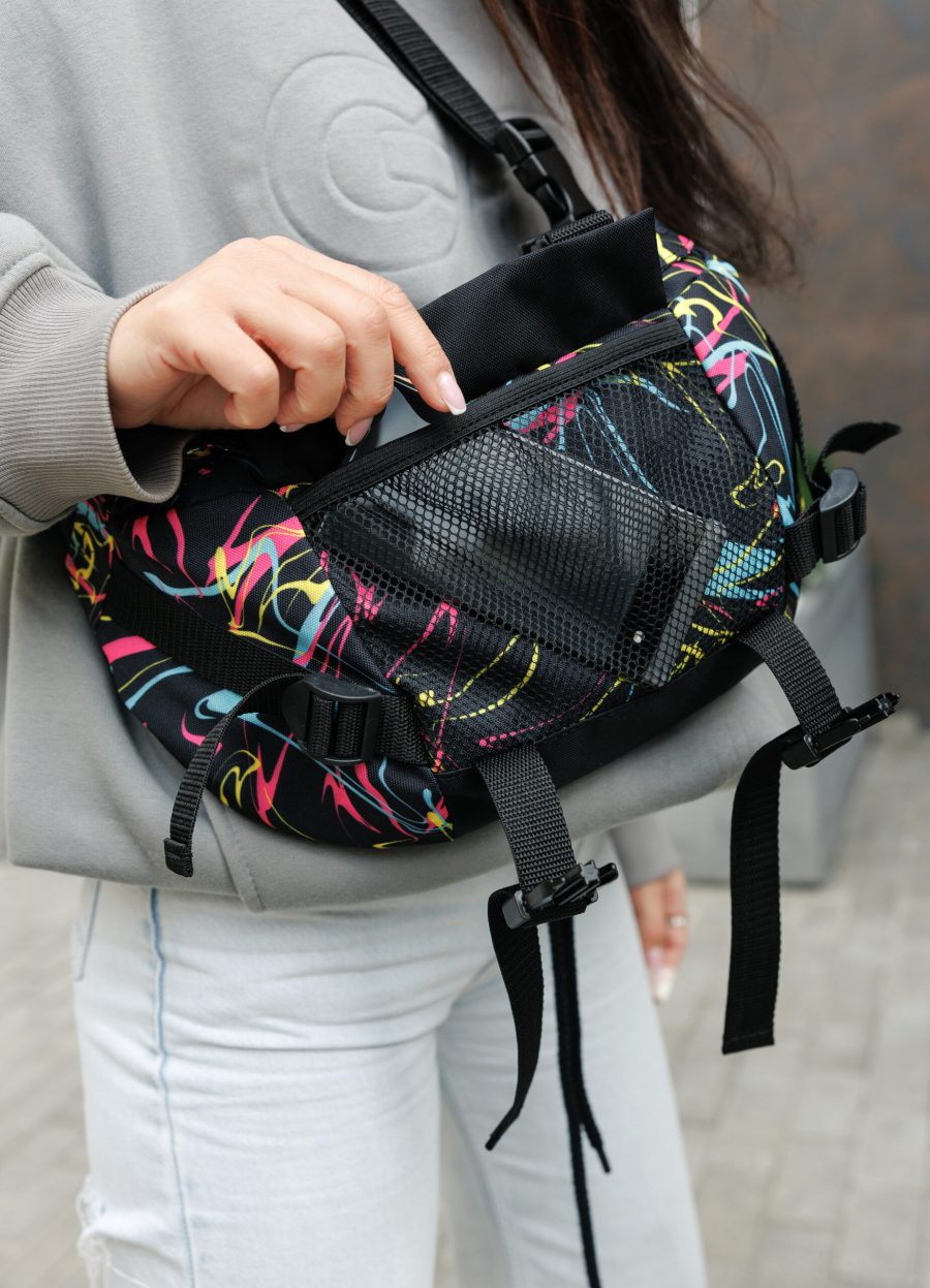Рюкзак жіночий роллтоп Sambag RollTop Double принт чорний