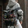 Рюкзак жіночий роллтоп Sambag RollTop Double принт чорний