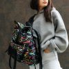 Рюкзак жіночий роллтоп Sambag RollTop Double принт чорний