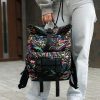 Рюкзак жіночий роллтоп Sambag RollTop Double принт чорний