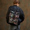 Мужской рюкзак роллтоп Sambag RollTop Double черный с принтом