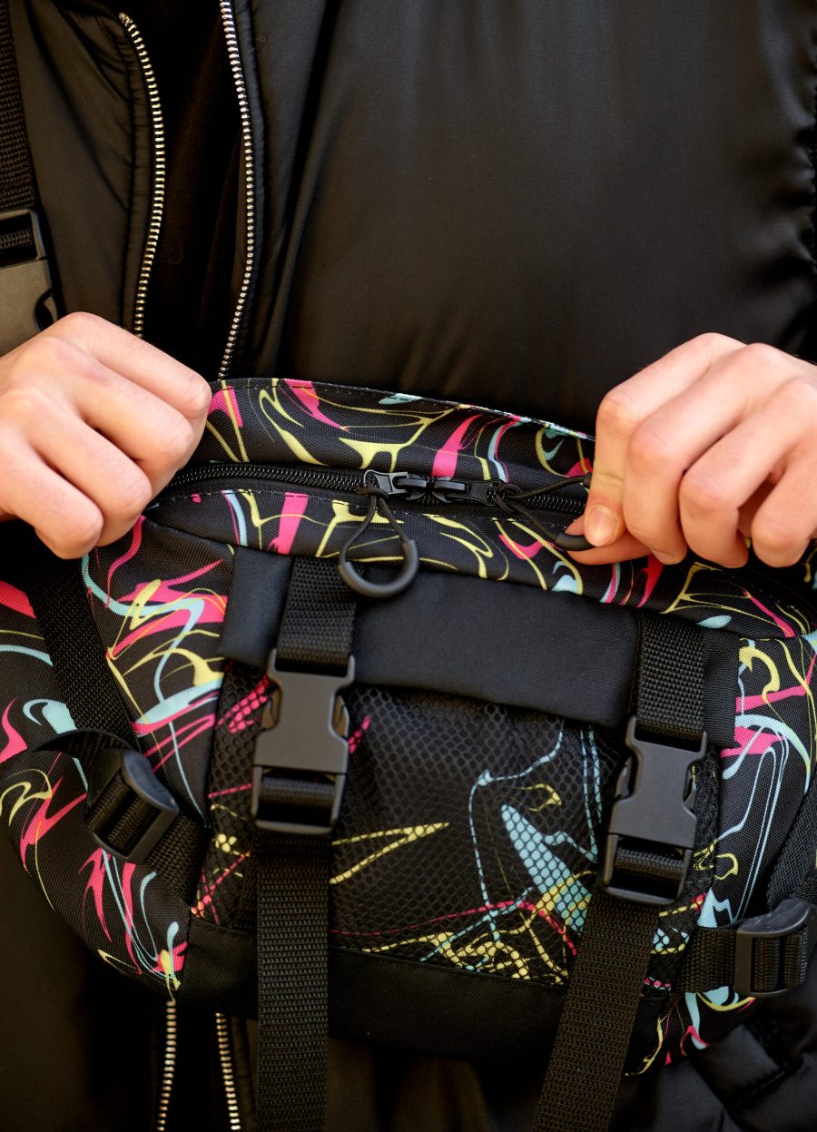 Мужской рюкзак роллтоп Sambag RollTop Double черный с принтом