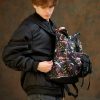 Мужской рюкзак роллтоп Sambag RollTop Double черный с принтом
