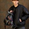 Мужской рюкзак роллтоп Sambag RollTop Double черный с принтом