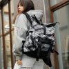 Рюкзак роллтоп жіночий Sambag RollTop Double принт чорний з білим