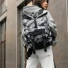 Рюкзак роллтоп жіночий Sambag RollTop Double принт чорний з білим