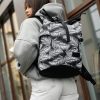 Рюкзак роллтоп жіночий Sambag RollTop Double принт чорний з білим