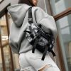 Рюкзак роллтоп жіночий Sambag RollTop Double принт чорний з білим