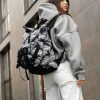 Рюкзак роллтоп жіночий Sambag RollTop Double принт чорний з білим