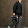 Рюкзак роллтоп чоловічий Sambag RollTop Double чорний з принтом