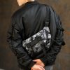 Рюкзак роллтоп чоловічий Sambag RollTop Double чорний з принтом