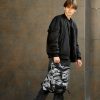 Рюкзак роллтоп чоловічий Sambag RollTop Double чорний з принтом