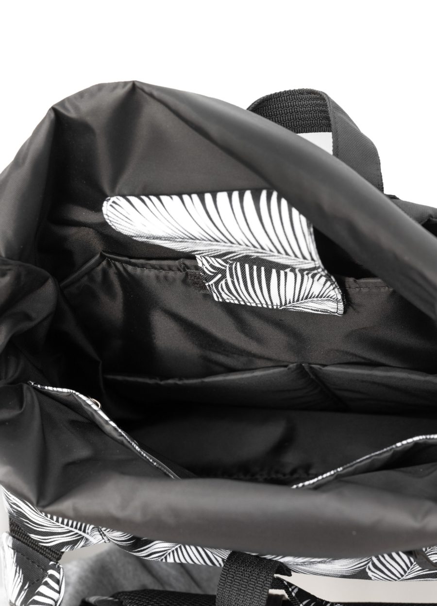 Рюкзак роллтоп чоловічий Sambag RollTop Double чорний з принтом
