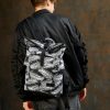 Рюкзак роллтоп чоловічий Sambag RollTop Double чорний з принтом