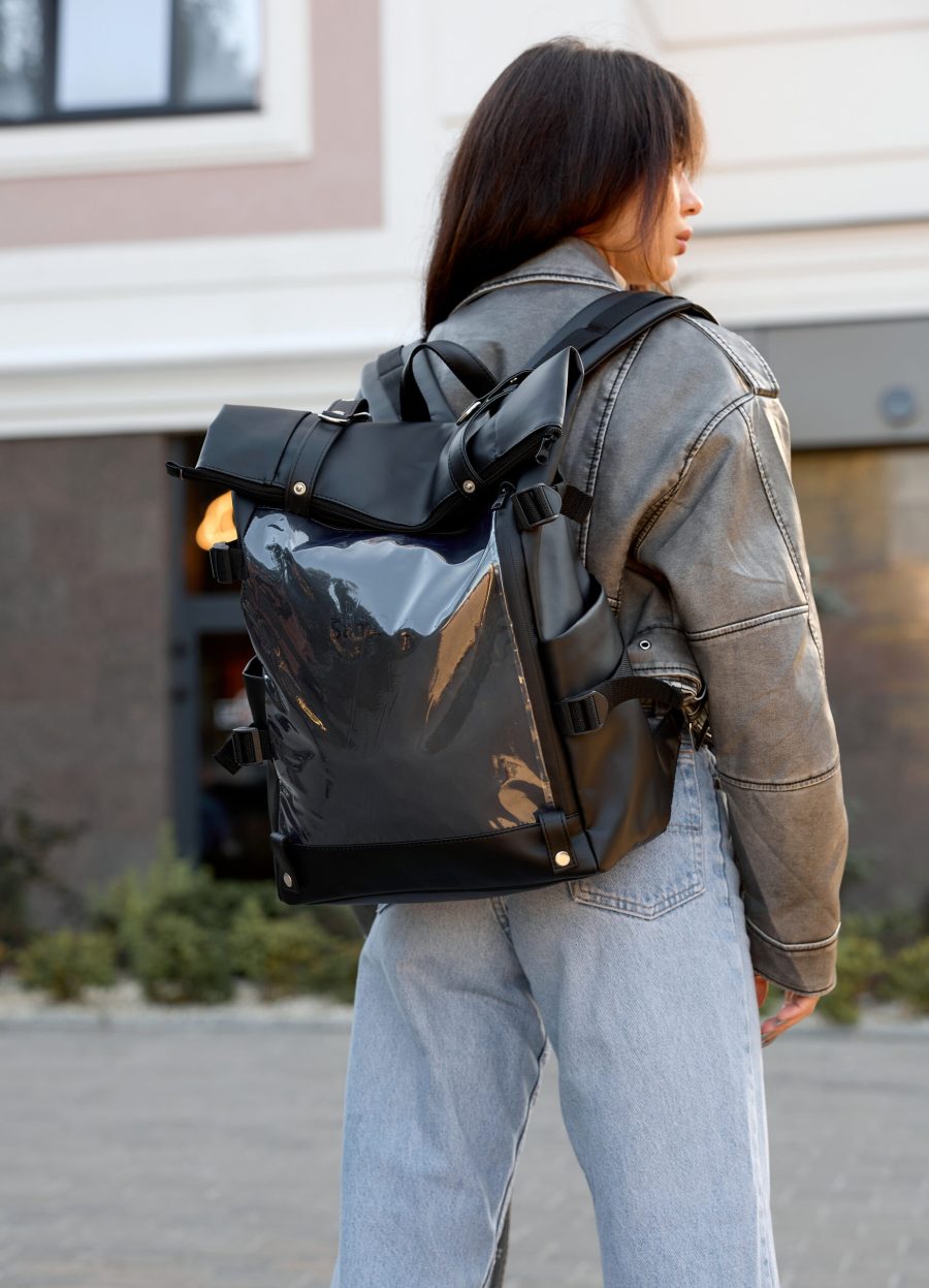 Женский рюкзак Sambag RollTop Hacking черный