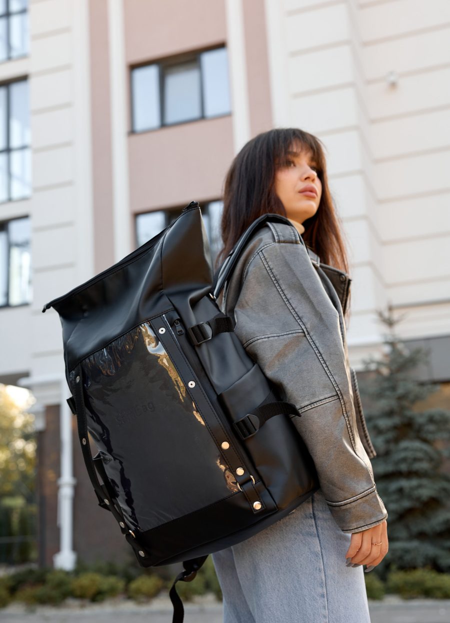 Женский рюкзак Sambag RollTop Hacking черный
