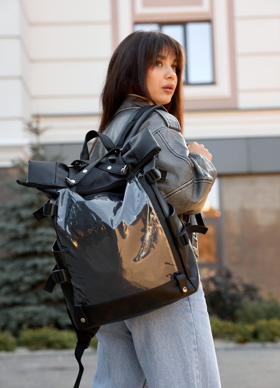 Женский рюкзак Sambag RollTop Hacking черный